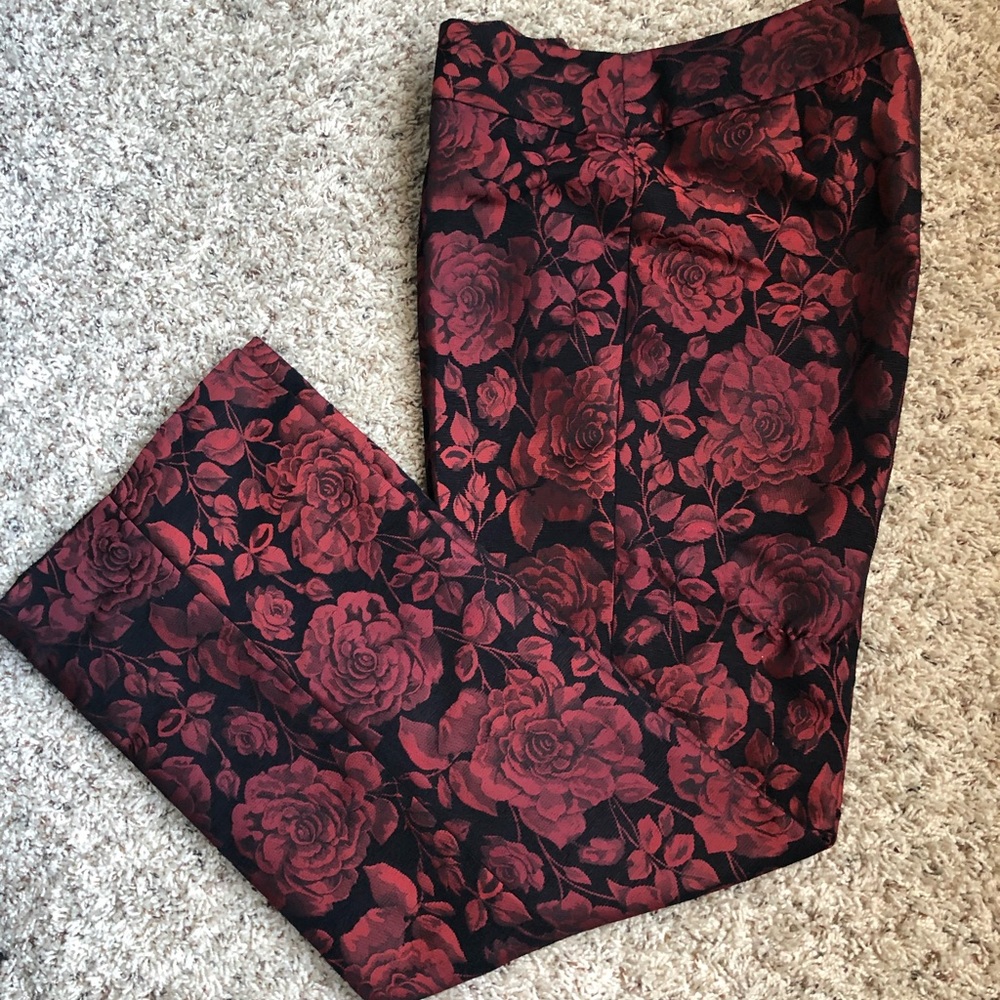 Red Black Floral Pant